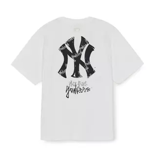 MLB เสื้อยืด ยูนิเซ็กซ์ Basic Mega Street Logo Over Fit T-Shirts รุ่น 3ATSB0563 50WHS สีขาว