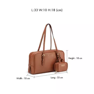 GUESS กระเป๋า รุ่น LG186609 JUSTINA SHOULDER SATCHEL สีน้ำตาล