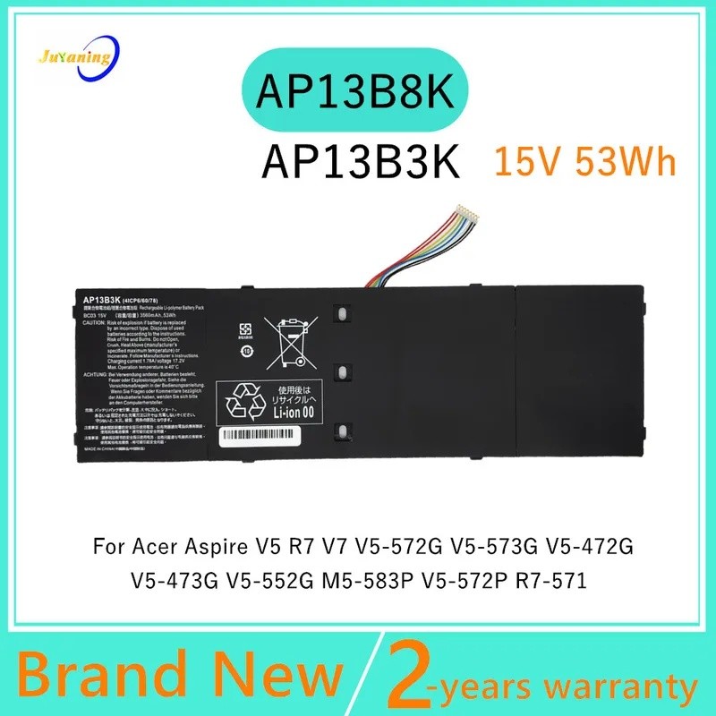 AP13B8K AP13B3K แบตเตอรี่แล็ปท็อปสําหรับ Acer Aspire M5-583 R7-571 R7-571G R7-572 R7-572G V5-472 V5-