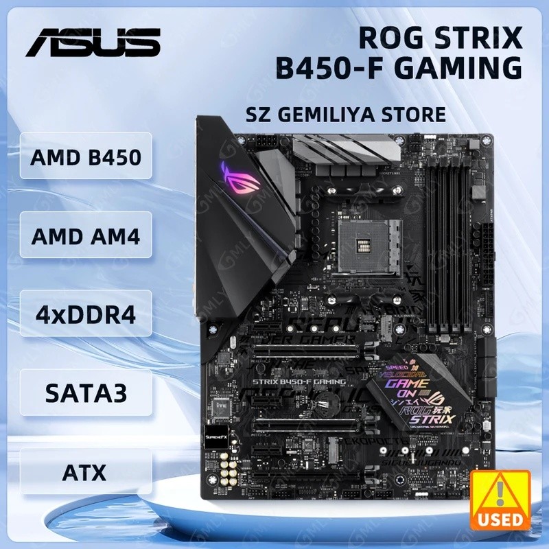 ASUS ROG STRIX B450-F GAMING B450 เมนบอร์ด AM4 DDR4 64GB สําหรับ Ryzen 5 5600X 5500 4700 3600 3900 2