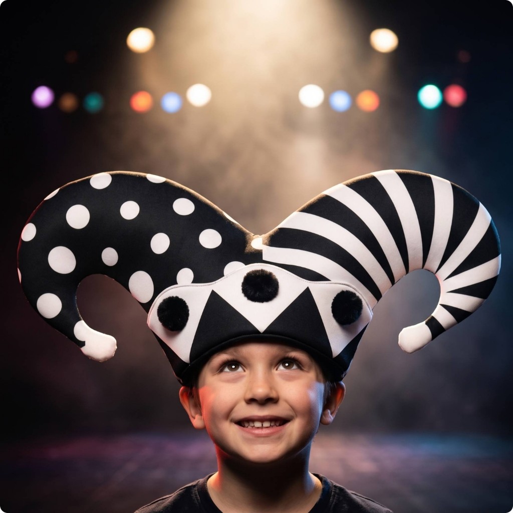 Jester Hat with Pom-Poms Festive Jester Hat Costume Headpiece Soft Lightweight สําหรับเด็ก แต่งตัว ป