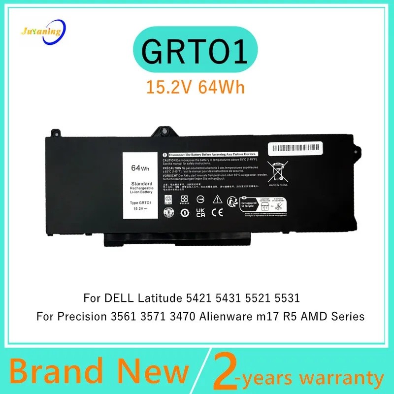GRT01 0P3TJ 05RGW แบตเตอรี่แล็ปท็อปสําหรับ Dell Latitude 5421 5431 5521 5531 สําหรับ Precision 3561 