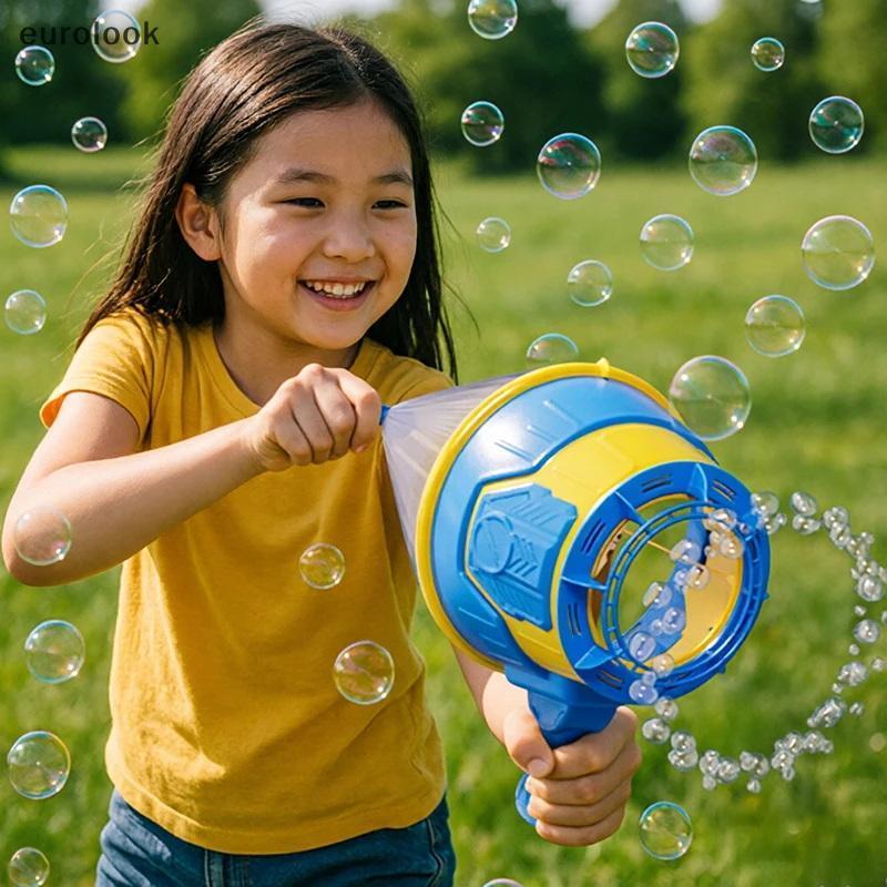 [EUL] Air Cannon สบู่ฟองของเล่นแปลกใหม่เด็กเล่นกลางแจ้ง Bubble Machine มือถือ Multi Hole Interactive Bubble Maker ของเล่นสนุก TH