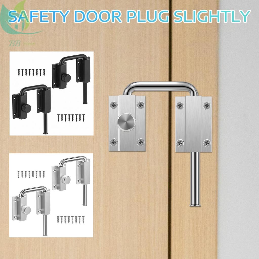 2 แพ็ค Barn Door U Bolt Lock พร้อมปุ่มล็อคอลูมิเนียมล็อคประตูบานเลื่อน SHOPQJC3805