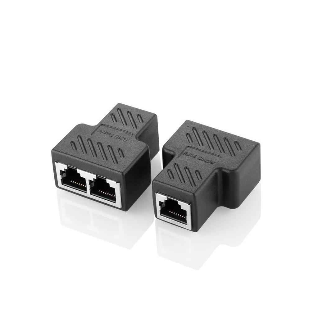 RJ45 Network Tee Head Network Cable Splitter 1 One Point Two 2 อะแดปเตอร์ 8 Core Connector Conversio