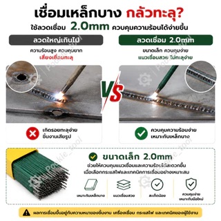 ลวดเชื่อมคุณภาพสูง 2.0มม. 100ชิ้น เชื่อมเหล็กบางไม่เจาะ ไฟเสถียร ไม่กระเด็น มืออาชีพ