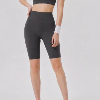 AirActive Leisure กางเกงขาสั้น เอวสูง ป้องกันการม้วนงอ สําหรับเล่นโยคะ ฟิตเนส วิ่ง ยกสะโพก