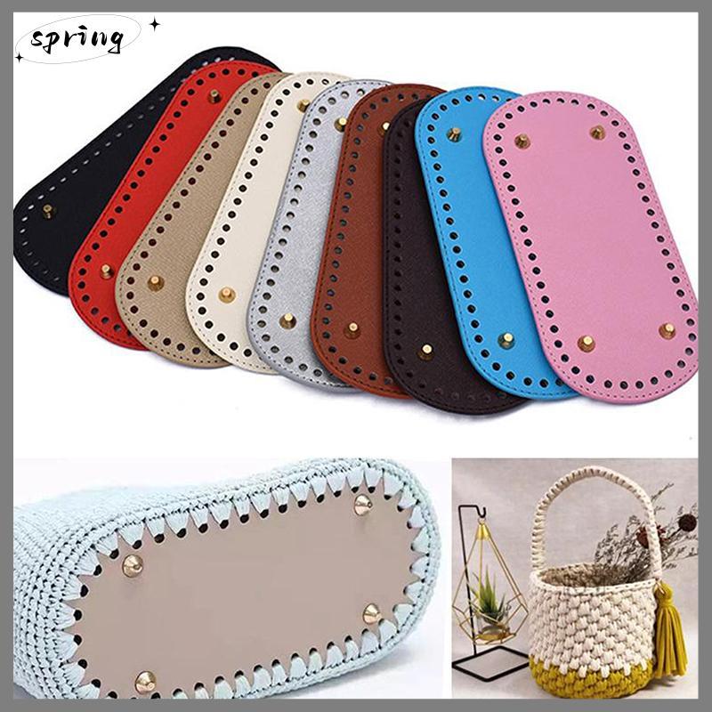 Springevenskyro 22*10 ซม.ฐานกระเป๋าหนัง PU สําหรับกระเป๋าถัก - DIY กระเป๋าถักโครเชต์ด้านล่าง CCD