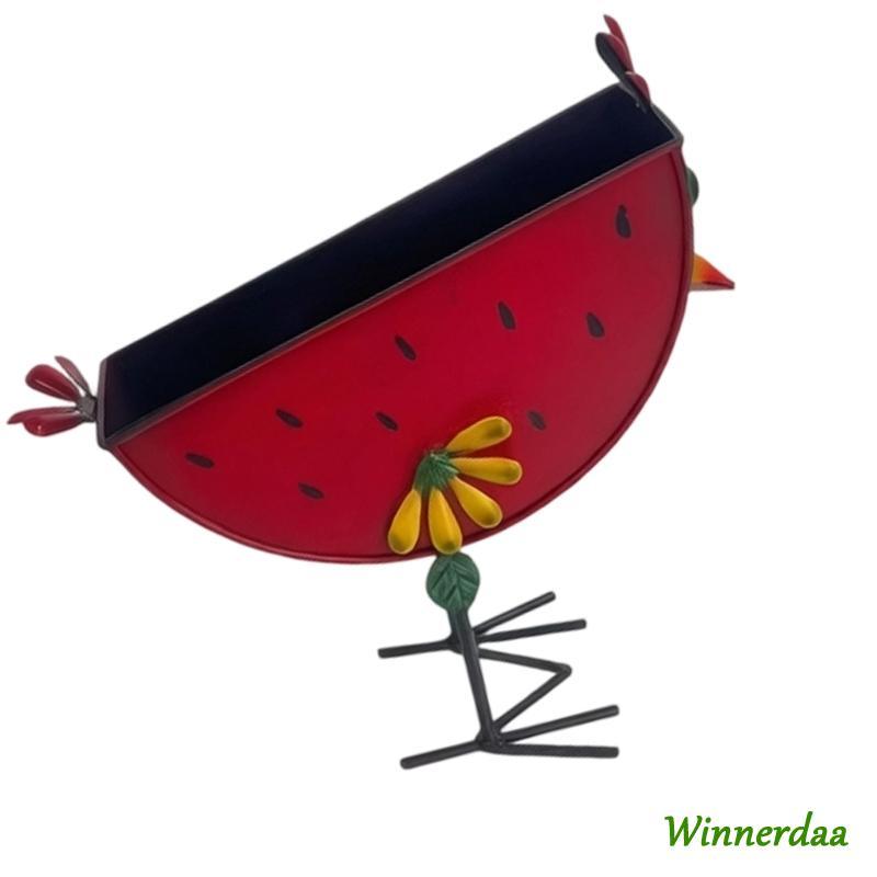WIN Fruit-Look Bird ที่วางเหล็กดอกไม้โลหะอายุเสร็จสิ้น 8 7 x 9 3 ในอิสระสําหรับโต๊ะระเบียงและ S