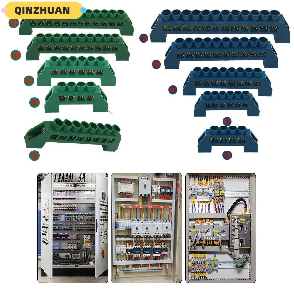 QINZHUAN สกรูทองเหลือง Grounding Bridge Terminal, และ Neutral หนาบล็อก Connector, 4Pin 6Pin 8Pin 10P