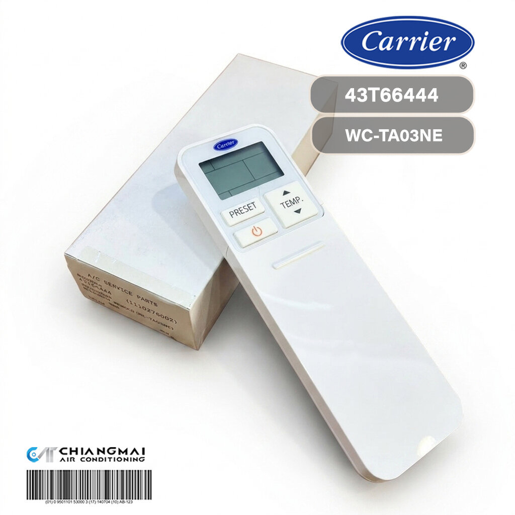 43T66444 รีโมทแอร์ Carrier รีโมทแอร์แคเรียร์ รุ่น 42TVEA013, 42TVEA018 (WC-TA03NE) รีโมทแอร์ ของแท้ศ