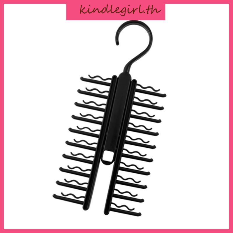 KING ประหยัดพื้นที่ 20 Slot Tie Holder ไม้แขวนเสื้อ Ties ชั้นวางสําหรับองค์กรตู้เสื้อผ้า