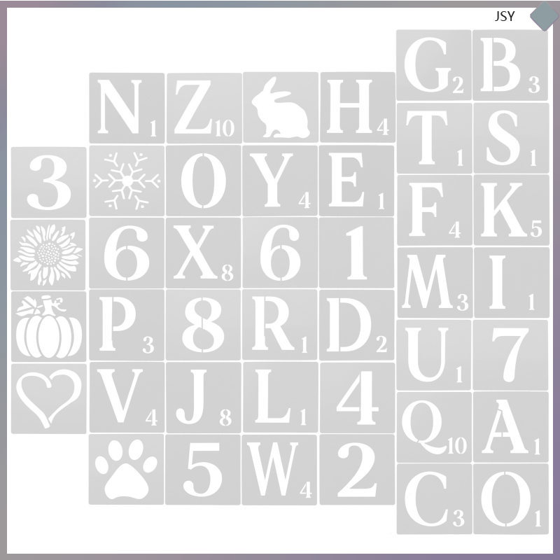 Letter และ Number Stencil Kids Paint Stencils เครื่องมือวาดภาพสําหรับเด็ก ตัวอักษร junshaoyip