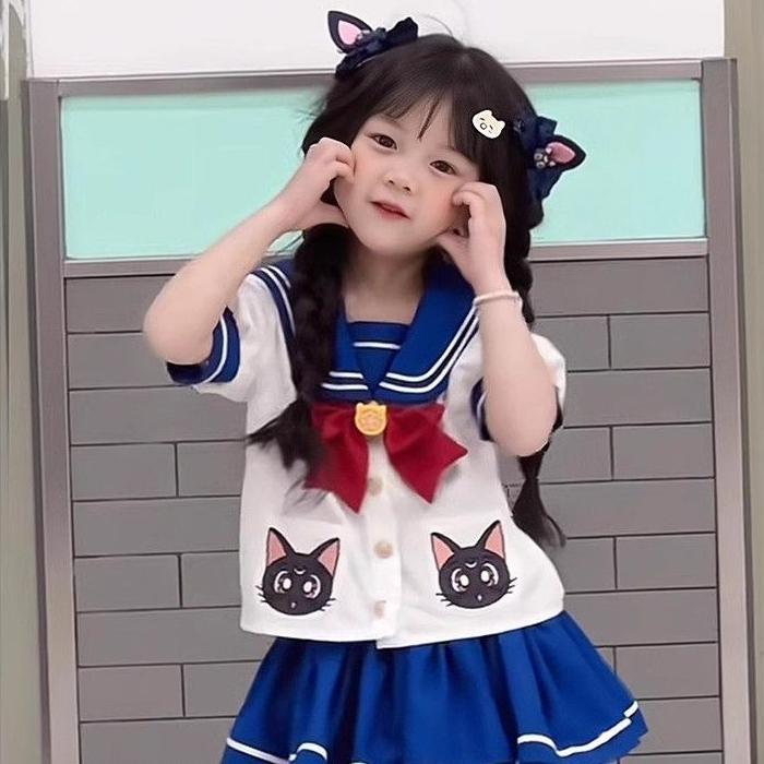 [มาใหม่] สาว110-150สไตล์ใหม่สไตล์กระโหลกกระโปรงจีบชุดสูทสองชิ้น