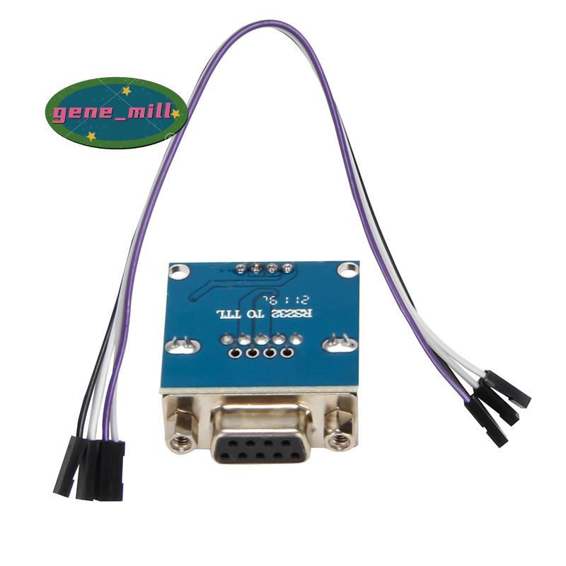 MAX3232 RS232 พอร์ตอนุกรมไปยังโมดูลแปลง TTL DB9 Connector W/ 4 สายกระโดด