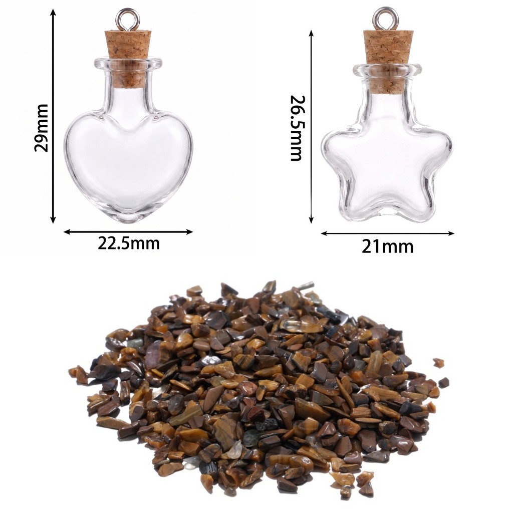St.kunkka 2 ชิ้น หินมงคลขวดจิ๋ว หินนำโชคแท้ เสริมดวง สำหรับ DIY จี้หรือตั้งโชว์ — صورة 7