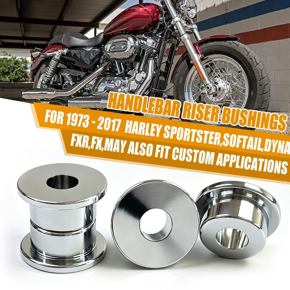 4pcs Solid Billet Handlebar Riser Bushing สําหรับ 1973-2017 Harley Softail Dyna Sportster Softail FX