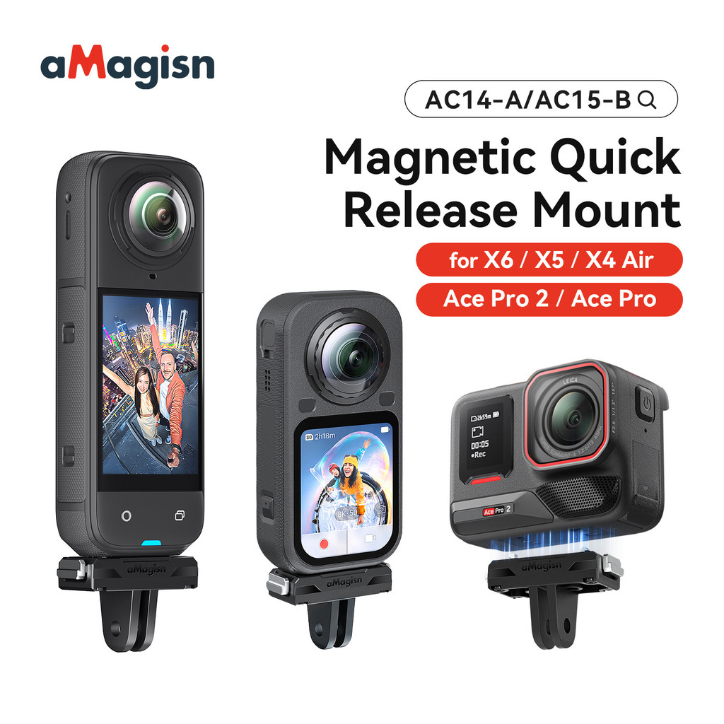 สําหรับ Insta360 X6/X5/X4Air/Ace Pro 2/Ace Pro/Ace พลาสติกแม่เหล็ก QUICK RELEASE, Insta360 X6 กล้องพาโนรามาแม่เหล็ก QUICK RELEASE อุปกรณ์เสริม