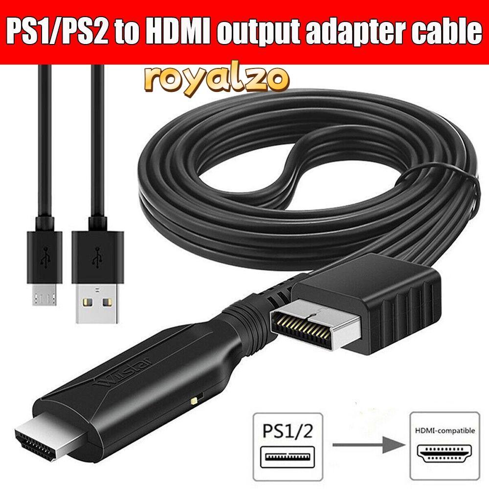 ROYALZO PS2 เป็นอะแดปเตอร์ HDMI จอแสดงผล HDMI สาย HD Converter PS2/PS1 ถึง HDMI