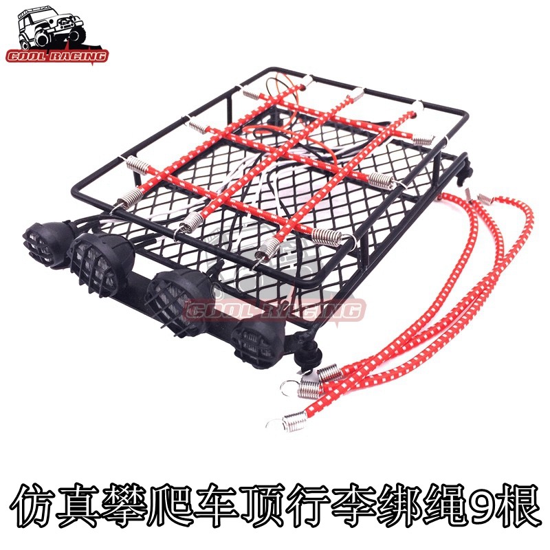 COOL RACING 真 รถ顶行李架 假绳 弹绳 . . .胶 R绳 SCX10 JEEP