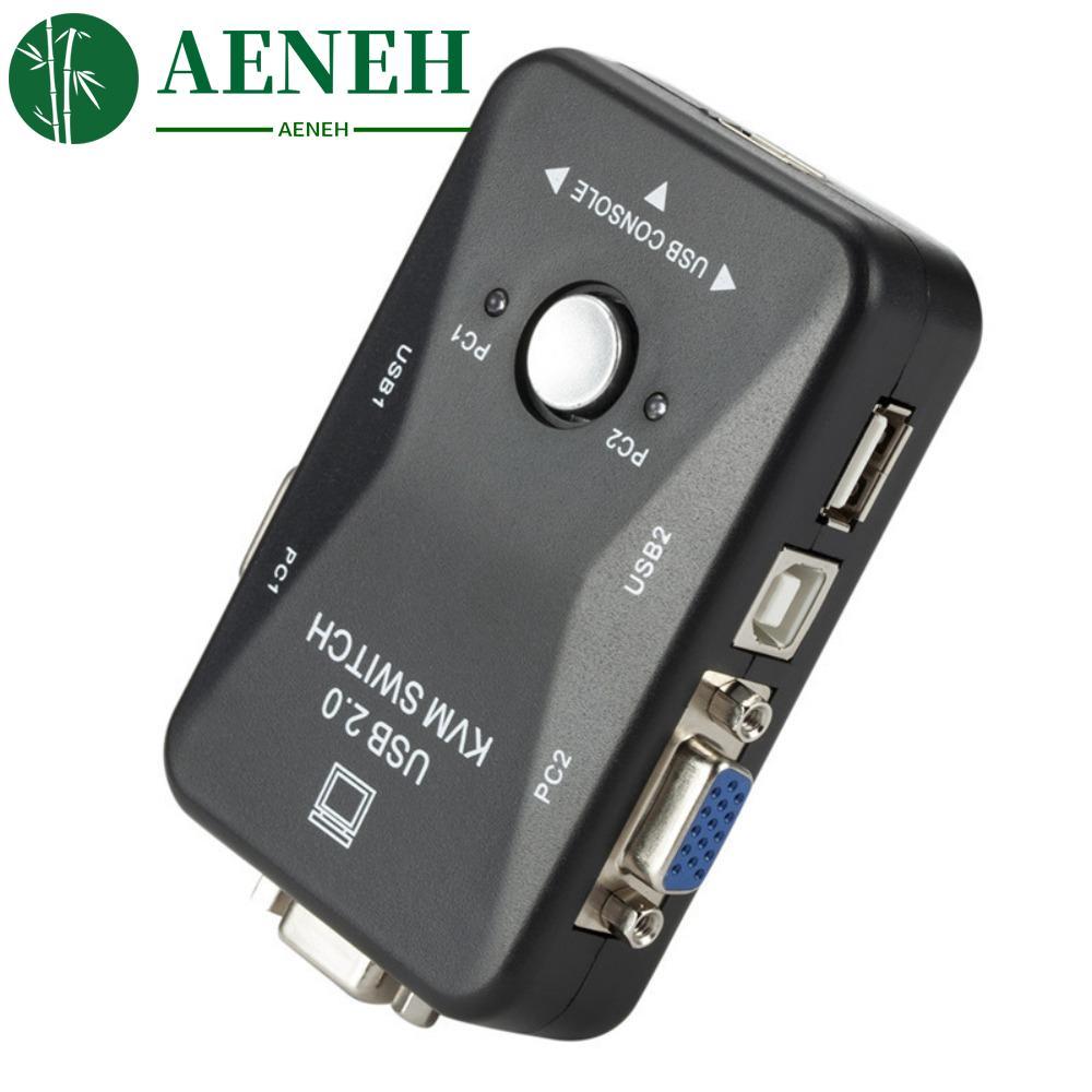 AENEH สวิตช์ VGA KVM 2 in 1 Out Switcher USB 2.0 KVM Switch Splitter สะดวก KVM Simple Operation USB 