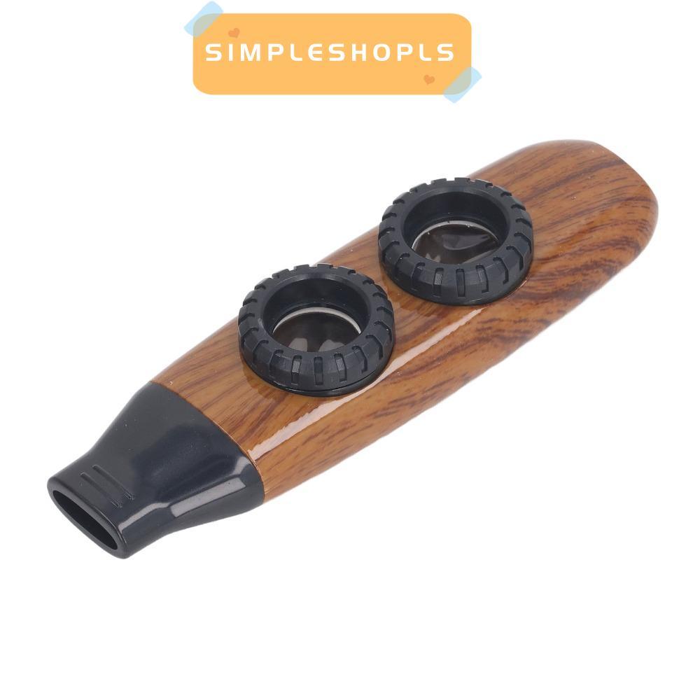 SIMPLESHOPLS ขลุ่ย Kazoo, ขลุ่ย Dual Hole สีไม้ Dual Hole, วัสดุ ABS แบบพกพา Kazoo สําหรับการเล่นประ