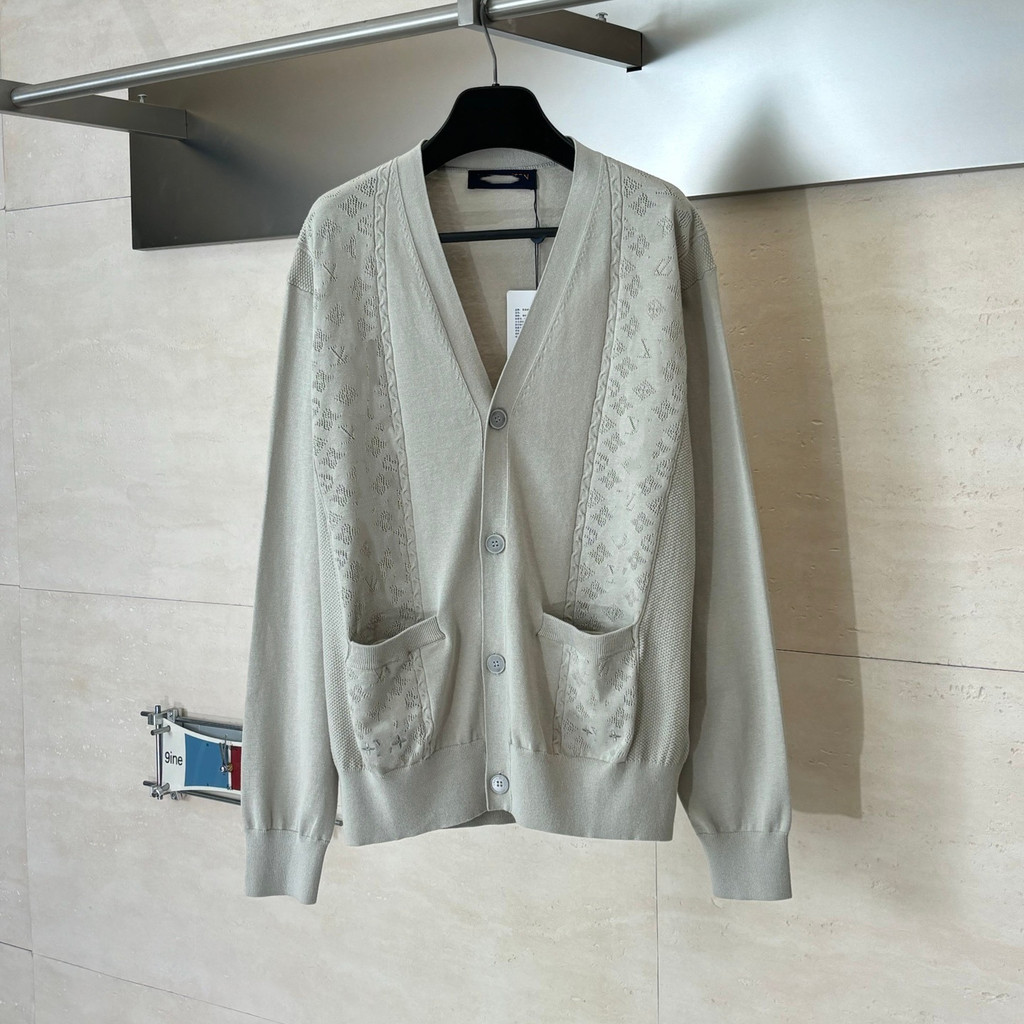 K9SS 26SSL111 Hollow Jacquard เย็บ Single-Breasted เสื้อสเวตเตอร์ถัก V คอสบายๆผู้ชายผู้หญิงเสื้อถัก