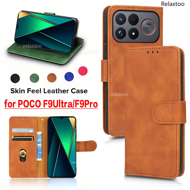ซองหนังสําหรับ Xiaomi Poco F9 PocoF9 Ultra Pro F9Ultra F9Pro PocoF9Pro PocoF9Ultra 5G ช่องใส่การ์ดกระเป๋าสตางค์วงเล็บแม่เหล็กผู้ถือเคสโทรศัพท์กันกระแทกป้องกันปกหลัง