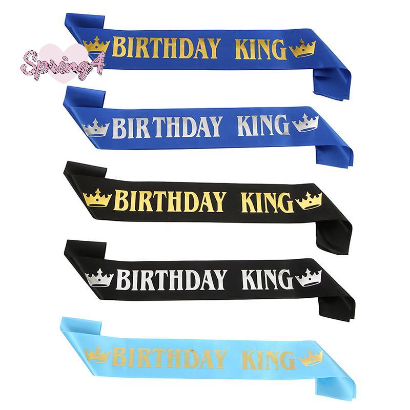 <Spring4> Birthday King Sash for Men Boy Happy 16th 18th 20th 30th Birthday Party Decor Nice