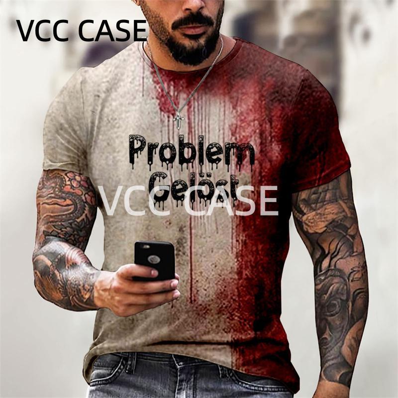 0821[Local Stock] VCC ตลกฮาโลวีน Holiday Party T เสื้อสําหรับชายเลือดออกแบบกราฟิกเสื้อ T คอสเพลย์ Bl