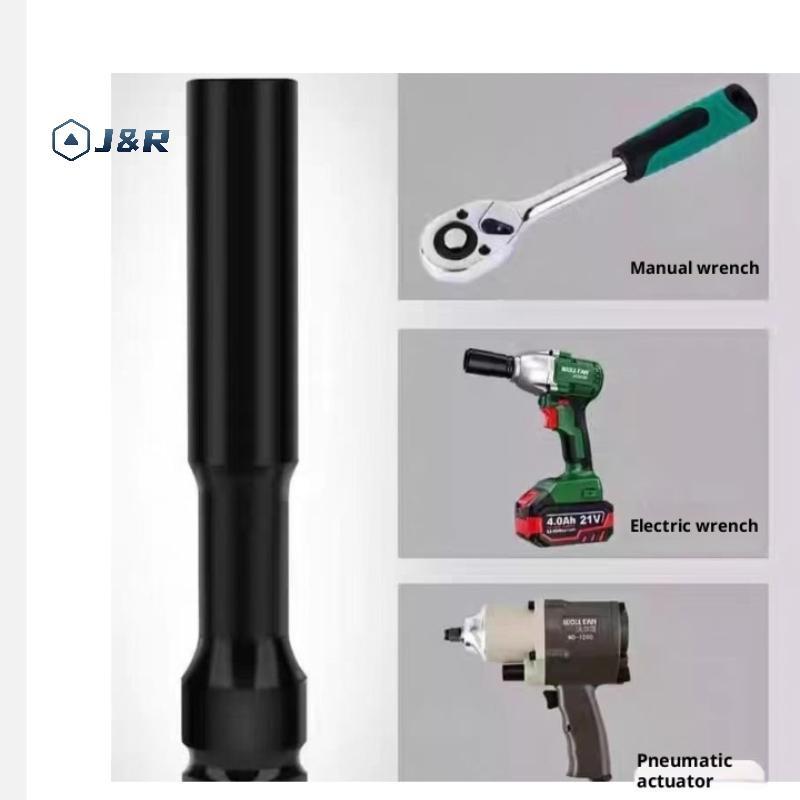 J&R> 2IN1 8-12 มม. Long Impact Hex Socket Set ประแจ Hex Socket พร้อม Variation 1/2 "Drive Carbon Bla