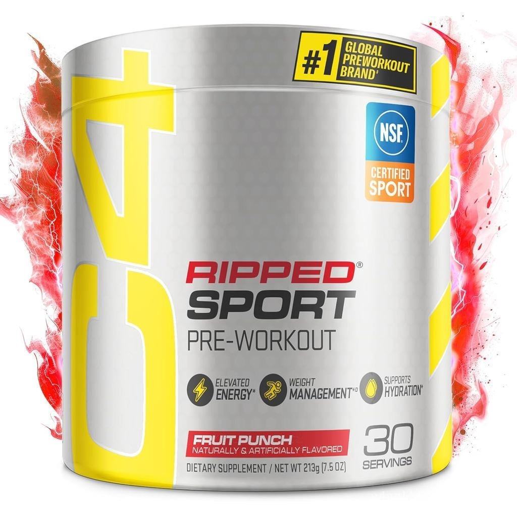 C4 Ripped Sport Pre Workout Powder Turtle Punch - NSF Certif for Sport + Zero Sugar Preworkout Energ