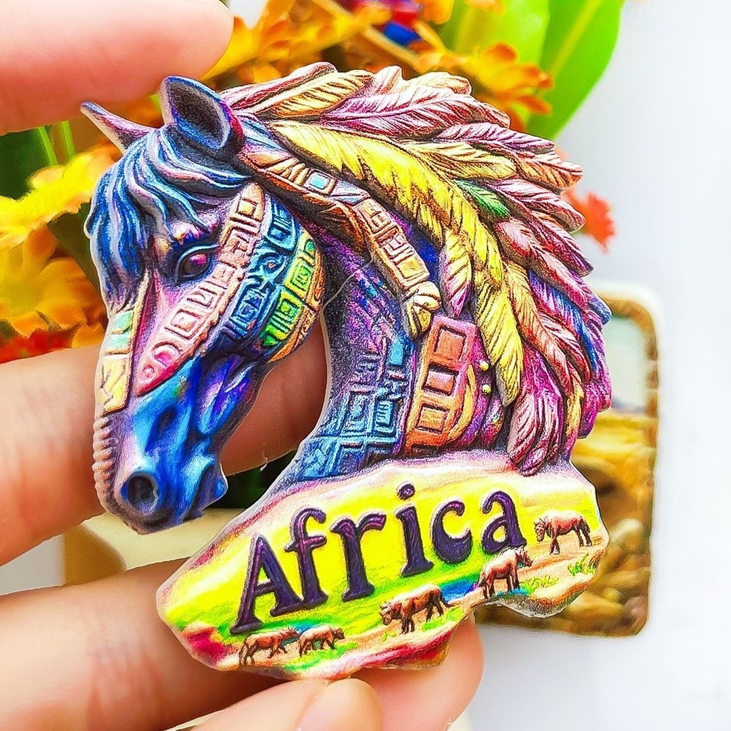 แม่เหล็กติดตู้เย็นที่ระลึกแอฟริกา Kenya Madagascar Cape Verde Algeria Mauritius Seychelles ของขวัญ