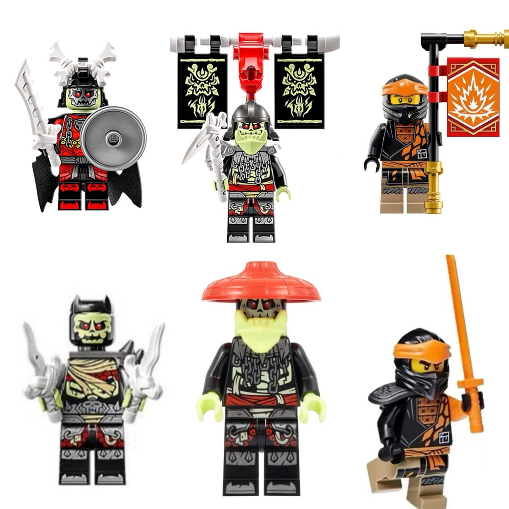 LEGO LEGO Phantom Ninja njo791 720 793 Bone King White Bone Samurai Kou Ninja ประมาณ 4 ซม.บล็อกตัวต่