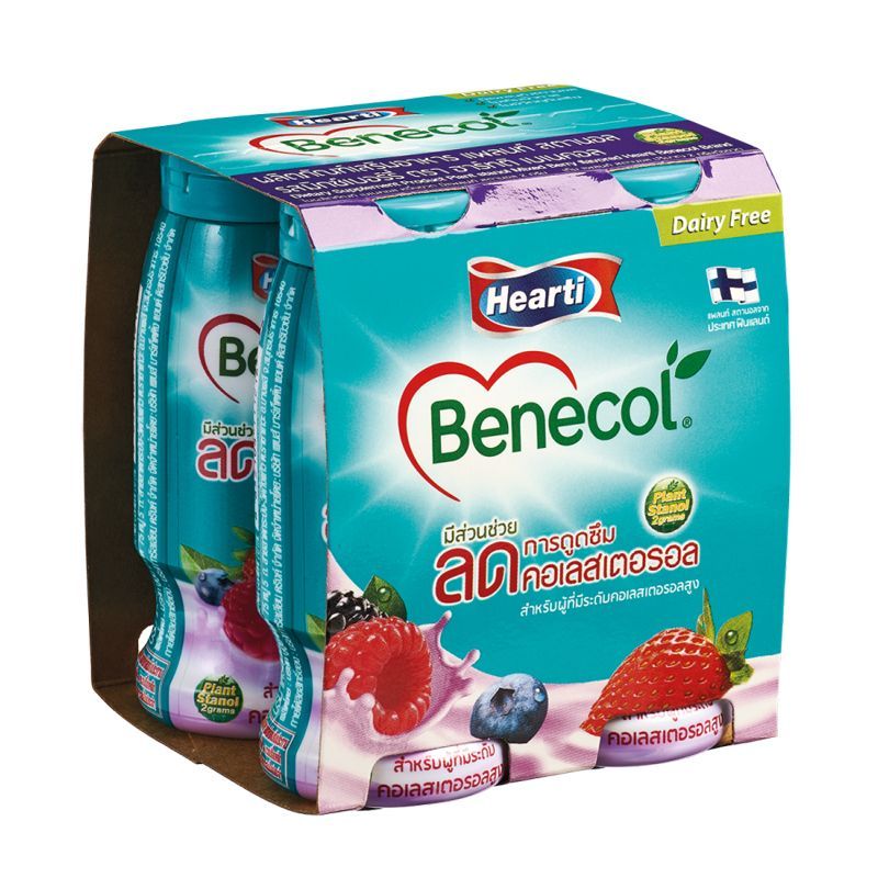 ฮาร์ทติเบเนคอลอาหารเสริมรสมิกซ์เบอร์รี่ 70ซีซีแพค4 Hearti Benecol Mixberry 70cc. Pack4