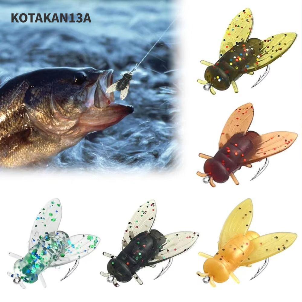 KOTAKAN13A 20 ชิ้นปลาเทราท์จิ๊ก, Fly Fishing Hook PVC Bionic Fly Fishing Bait, Spinner เหยื่อว่ายน้ํ