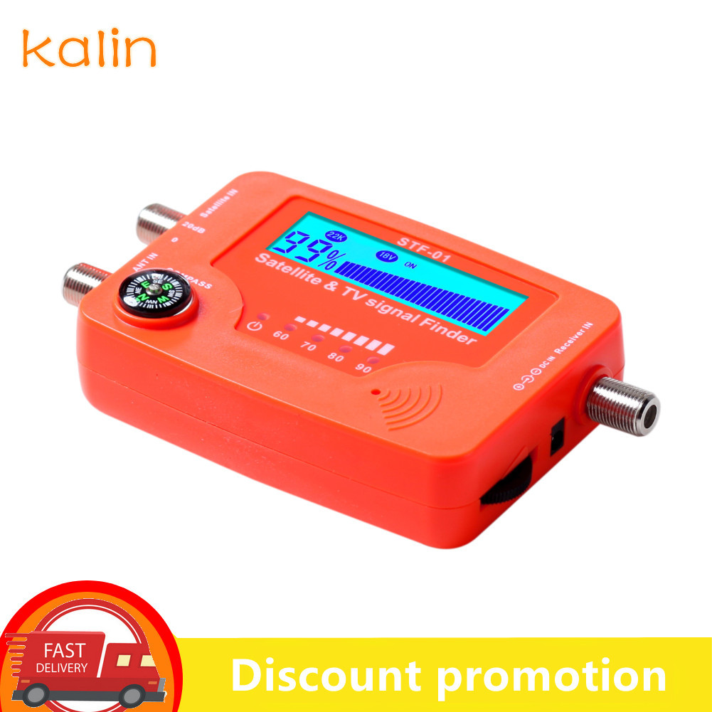 Kalin-th 2 in 1 ดาวเทียมและเครื่องวัดสัญญาณทีวี Digital LCD Finder พร้อมจอแสดงผลกราฟิกความแรงของเสาอากาศแบบพกพาสำหรับ 40-862MHz 950-2150MHz เข็มทิศ Buzzer การค้นหาที่แม่นยำ