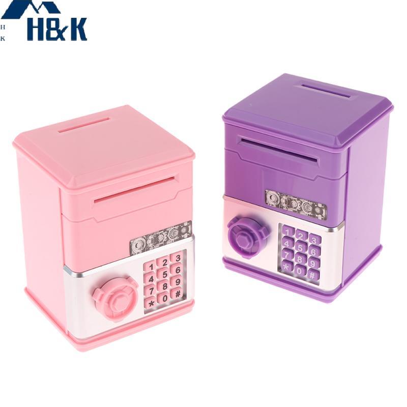 [H&K] Kids Money Bank รหัสผ่าน Piggy Bank Mini ATM เหรียญเงินสดกล่องเงินสําหรับเด็กวันเกิดของเล่น {t