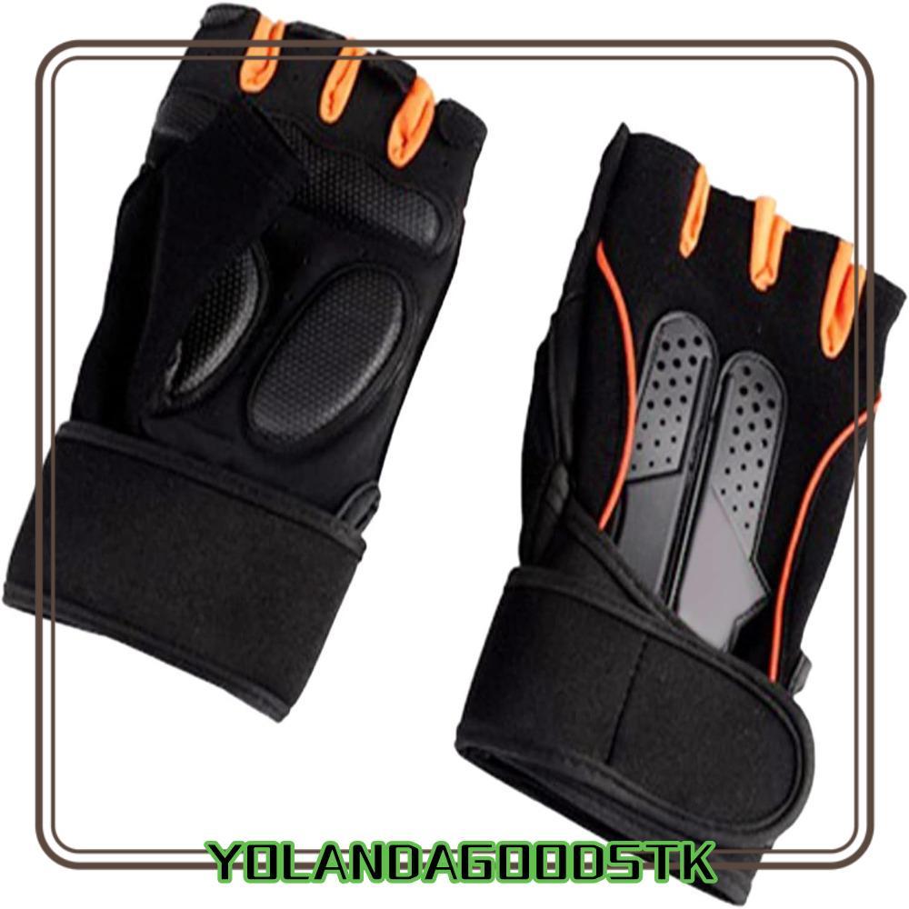 IYOLANDAGOODS1 ถุงมือครึ่งนิ้ว, M/L/XL Full Palm Pad ถุงมือยกน้ําหนัก, ถุงมือออกกําลังกายที่แข็งแกร่