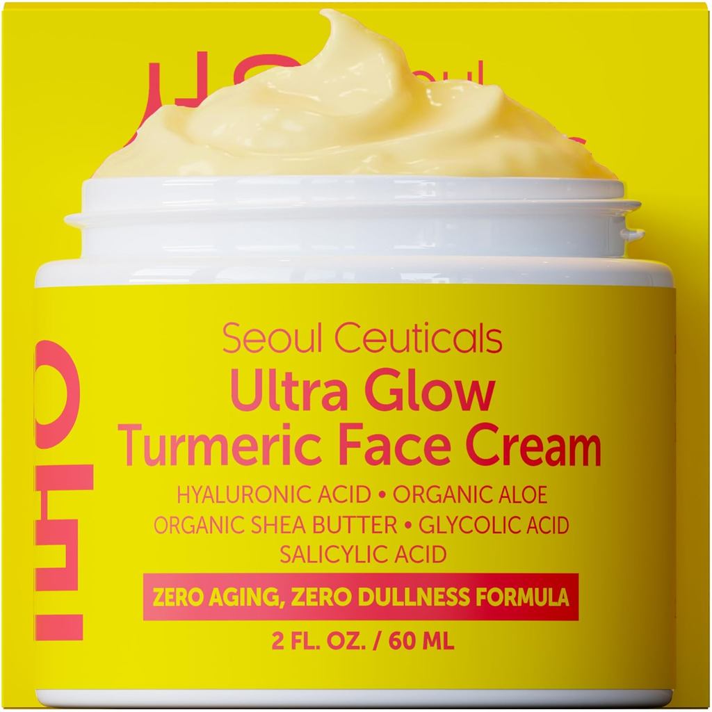 SeoulCeuticals Korean Skin Care Ultra Glow Turmeric Face Cream 2oz | มอยเจอร์ไรเซอร์ขมิ้นสําหรับผิวแ