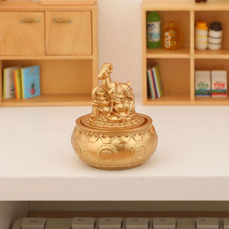 แกะทองหมุนลูกตุ้ม Cornucopia Office Desktop Lucky Fortune 12 Zodiac แกะ Benming ปี Lucky Lucky Lucky