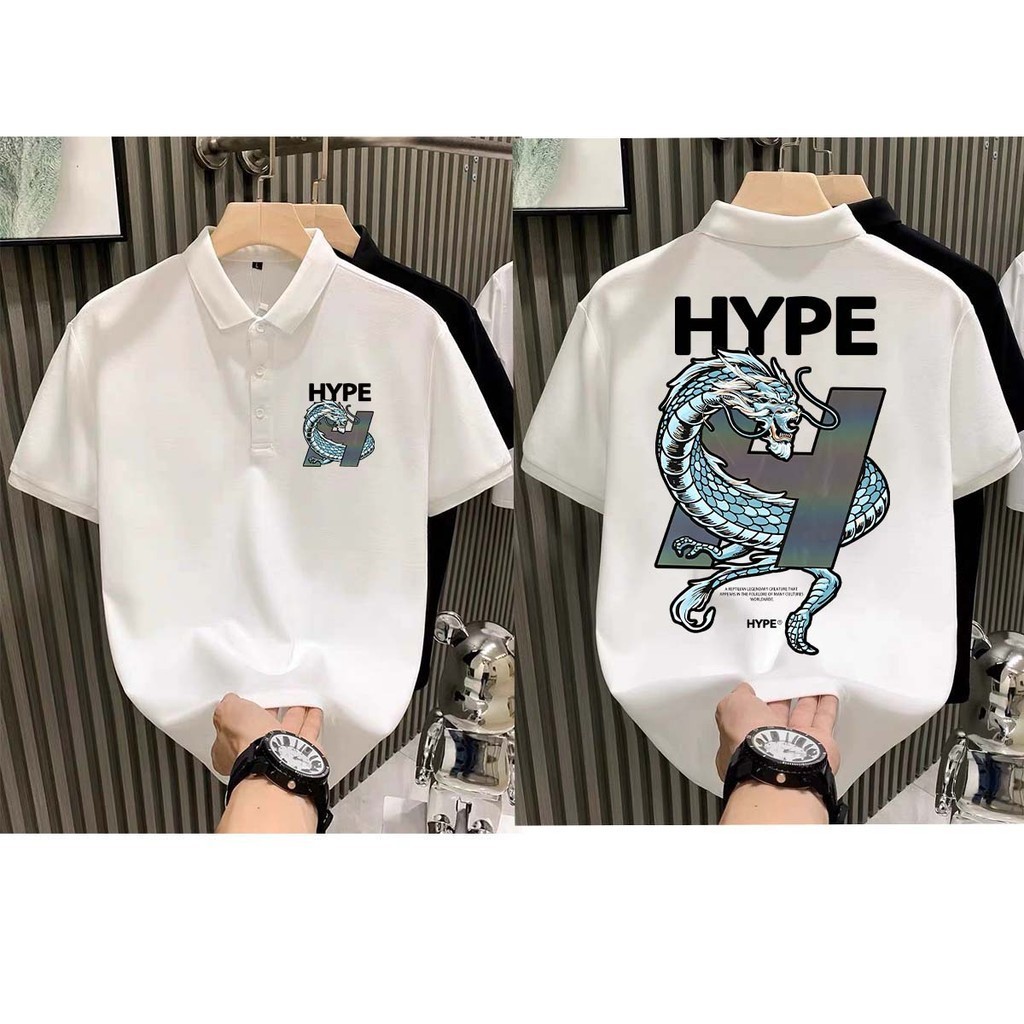 Baju HYPE เสื้อโปโลตามฤดูกาลรูปแบบสร้างสรรค์พิมพ์เสื้อยืดผู้ชายแขนสั้น XXS-6XL#011 ทาส