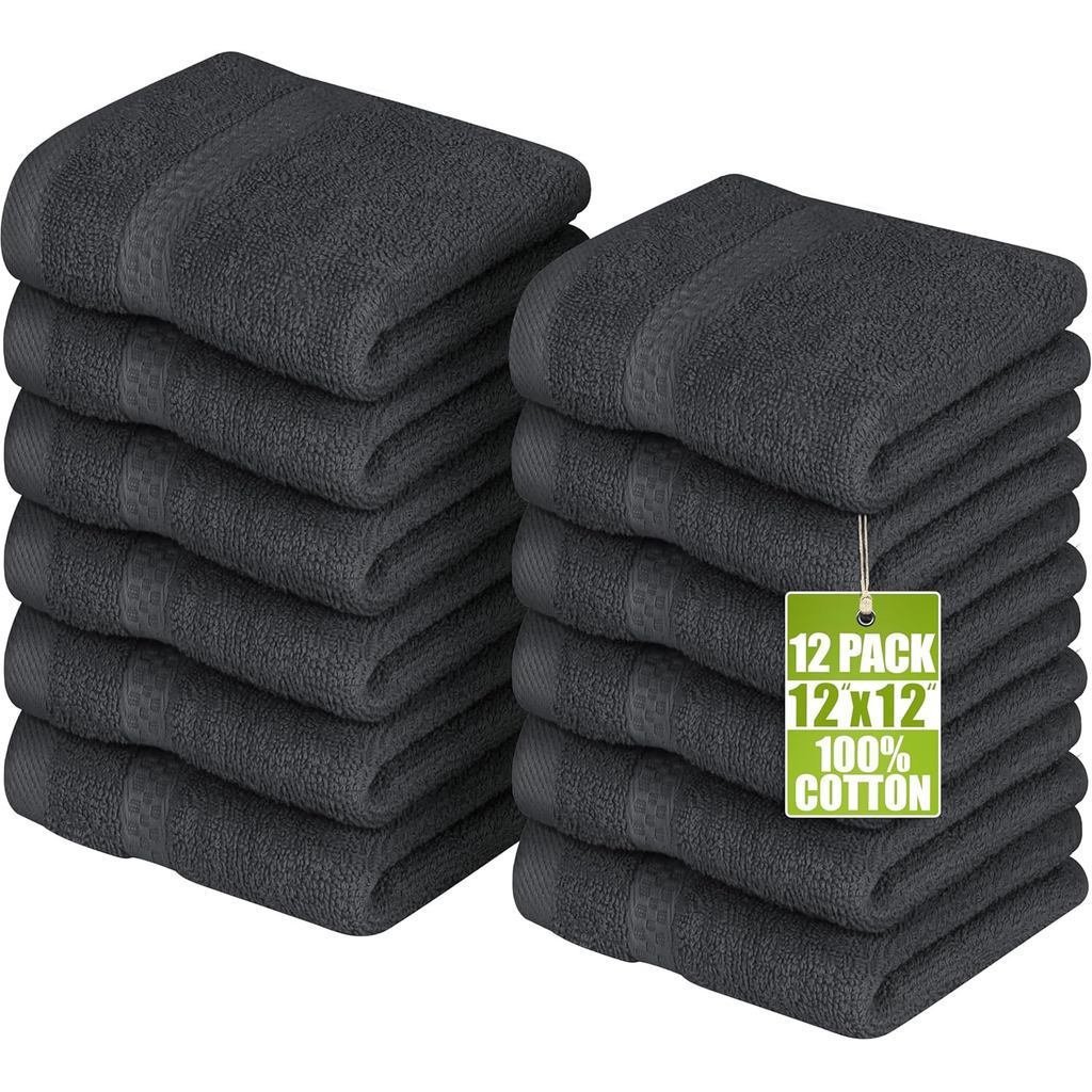 Utopiaผ้าเช็ดตัว12PackPremiumWashclothsSet,12by12นิ้ว,100%CottonRing,ดูดซับสูงและSoftFeelEssentialWa