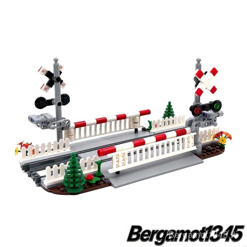 MOC Creative Expert City TrainไฟจราจรCross Track Expressรถไฟอาคารบล็อกอิฐของเล่นDIYสําหรับของขวัญเด็