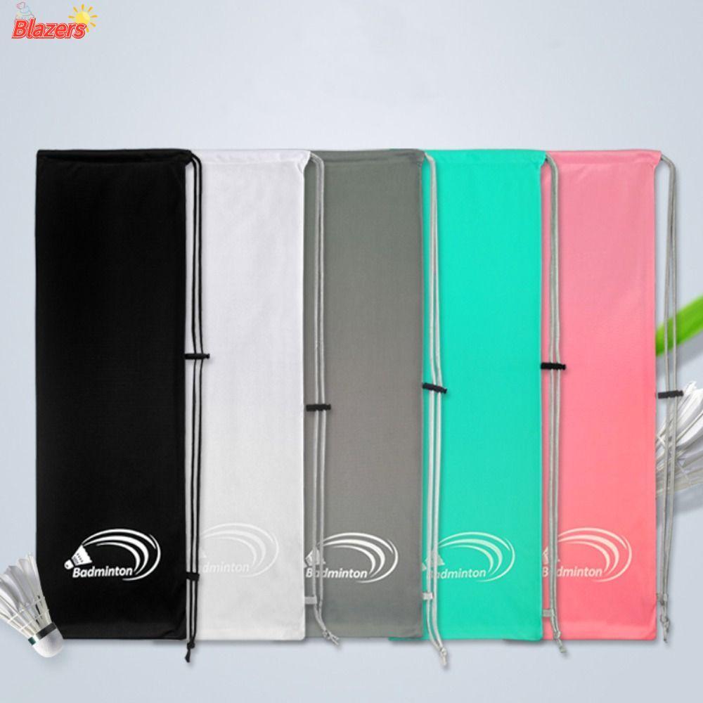 BLAZERS Racquet Pouch Cover, กระเป๋าไม้แบดมินตันสีดําที่ทนทานต่อการสึกหรอ, แบบพกพาทนสิ่งสกปรกกระเป๋าหูรูดความจุขนาดใหญ่