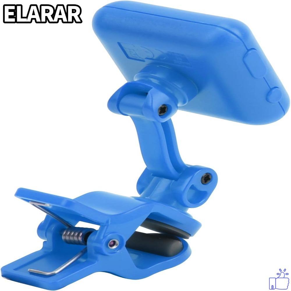 เอลรา‌R Clip On Tuner, Blue Chromatic Tuner Chromatic, Precision Clip On Design ABS Guitar Tuner Gui