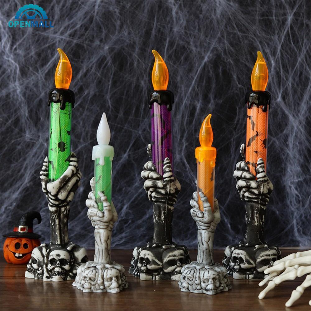 OPENMALL ฮาโลวีน LED เรืองแสง Ghost Hand Skull เทียนอิเล็กทรอนิกส์โคมไฟ Spooky Night Light สําหรับ H