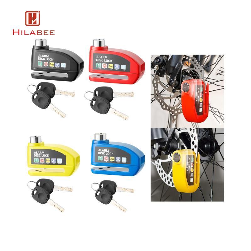 HILABEE Alarm Disc Lock กันน้ําคําเตือนรถจักรยานยนต์ล็อคอุปกรณ์เสริมสําหรับจักรยาน