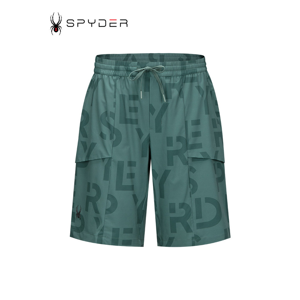 SPYDER Spider Spring Summer Men URBAN LIFE น้ําหนักเบา Breathable พิมพ์กางเกงขาสั้นกีฬาลําลอง 24CS53