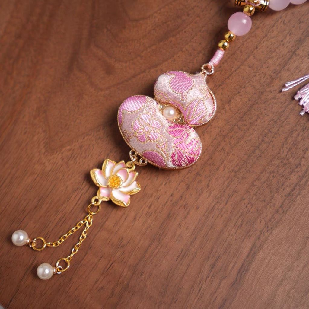 Fu Lu Ping An Carnelian เพลง Jin Gourd จี้สร้อยคอใหม่จีน Lotus พู่ Chalcedony เสื้อกันหนาว 9.1
